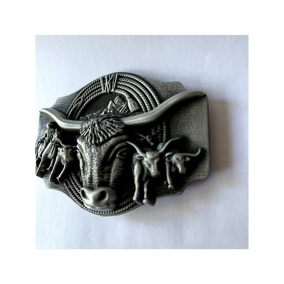 Longhorn Cattle Roundup Western Country Belt Buckle - Picture 5 of 8